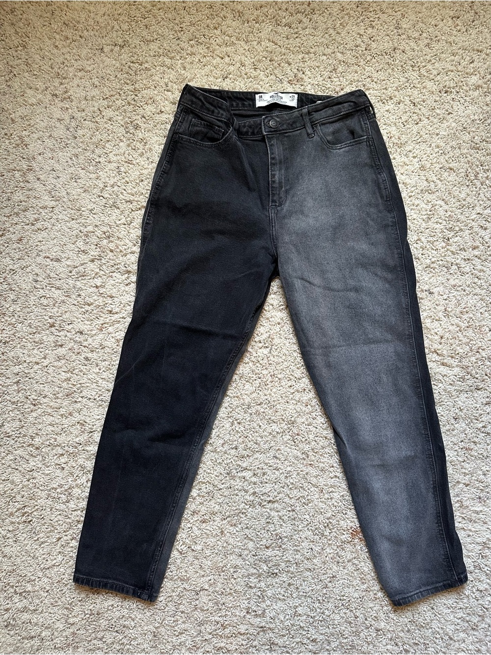 Hollister Black Two-Tone Mom Jeans